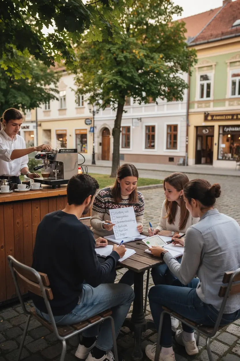 Családi költségvetés tervezése egy íróasztalon, pénzügyi eszközökkel és jegyzetekkel.
